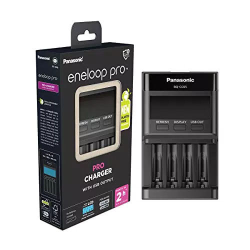 Panasonic eneloop Pro Ladegerät with USB Output für 14 AA/AAA NI-MH-Akkus