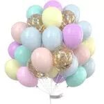 PartyWoo Luftballons Pastell, 60 Stück 12 Zoll Pastel Ballons in Pastellfarben und Funkeln Luftballons