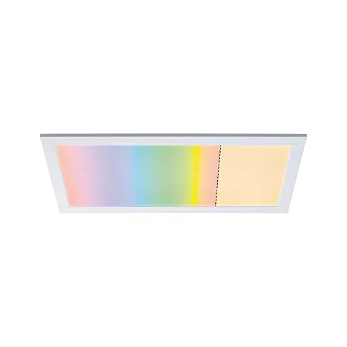 Paulmann 79808 LED Panel Amaris 595x295mm RGBW Smart Home Zigbee eckig incl. 1x22 Watt dimmbar Deckenleuchte Weiß matt Metall Wohnzimmerlampe 2700 K
