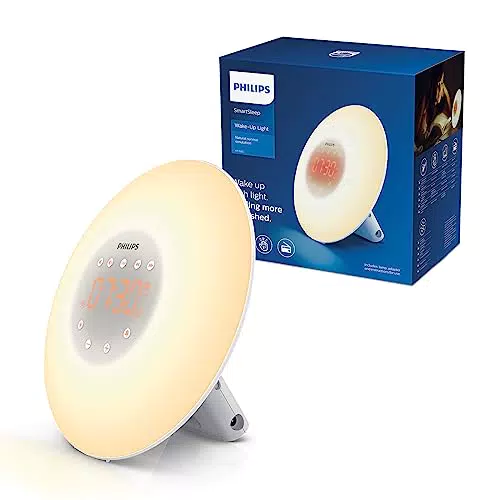 Philips Wake-up Light, Aufwachen mit Licht, 2 natürlichen Wecktöne HF3505/01