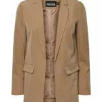 Pieces Damen PCBOSSY LS Loose Striped NOOS Blazer, Silver Mink/AOP:Pinstripe