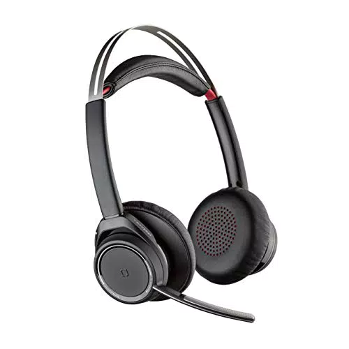 Plantronics - Voyager Focus UC - Bluetooth Dual-Ear Headset mit Boom Mic -USB-A Active Noise Cancelling - Kompatibel mit PC/Mac - Funktioniert mit Teams