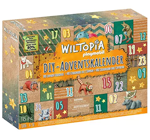 PLAYMOBIL Wiltopia 71006 DIY Do-it-Yourself Adventskalender Tierische Weltreise 2022 mit 24 Überraschungen für individuelle Gestaltung und Selbstbefüllung