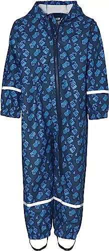 Playshoes Jungen Regen-Overall Baustelle Allover 405302