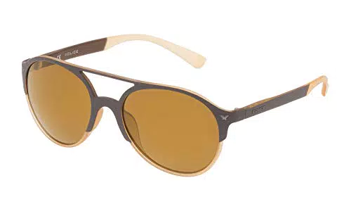 Police Unisex-Erwachsene SPL163557ESG Sonnenbrille, Braun