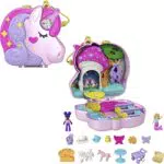 Polly Pocket HCG20 - Einhorn Tee-Party Spielset, Schatulle mit Glitzer-Einhorn