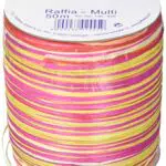 PRÄSENT C.E. Pattberg Raffia-Multicolour Bastband pink-gelb-rot