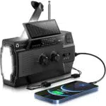 Puiuisoul Notfall-Handkurbel-Radio, 4000 mAh, tragbares Solar-Radio mit Bewegungsmelder