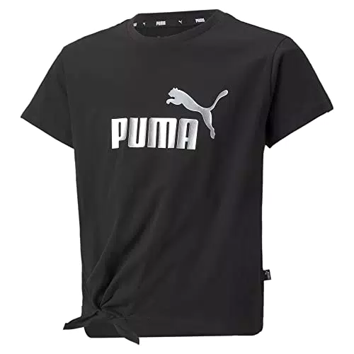 PUMA Mädchen ESS+ Logo Knotted Tee G T-Stück, Schwarz