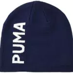 PUMA Unisex Classic Cuffless Beanie Hat, Marineblau/Weiß