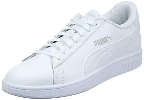 PUMA Unisex SMASH V2 L Low-Top Trainers, PUMA WHITE-PUMA WHITE