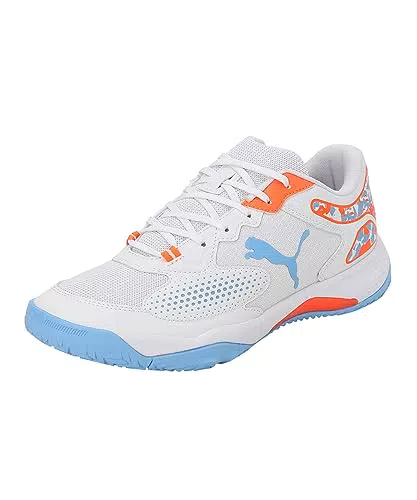 PUMA Unisex Solarcourt RCT Tennisschuh, White Black Team Light Blue