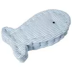 Pureday Deko-Kissen Fisch - in Fisch-Form - Maritimer Look - ca. L/B/H 45 x 23 x 8 cm - Hellblau/Gestreift