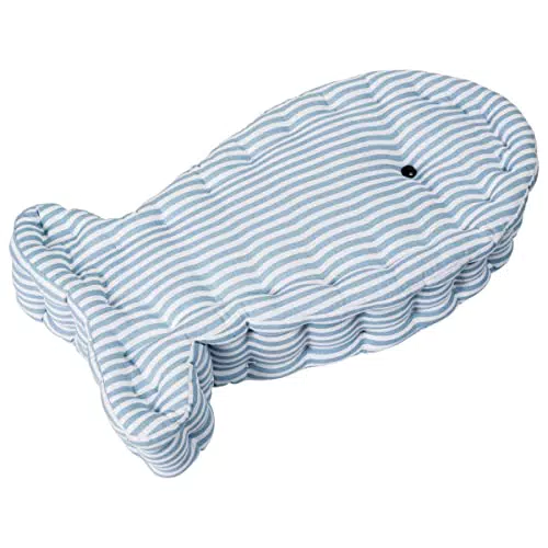 Pureday Deko-Kissen Fisch - in Fisch-Form - Maritimer Look - ca. L/B/H 45 x 23 x 8 cm - Hellblau/Gestreift