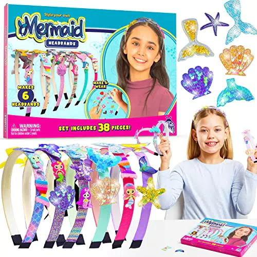 Purple Ladybug DIY Meerjungfrau Haarreifen Mädchen - Haarschmuck Basteln Mädchen 6 Jahre - Geschenk Mädchen 7 8 9 10 11 12 Jahre Alt & Teenager Mädchen Geschenke - Meerjungfrau Bastelset Kinder