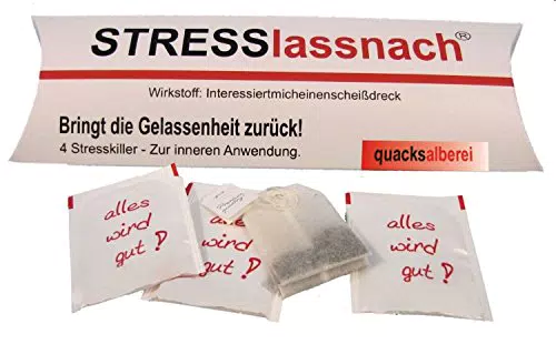 quacksalberei Witziger Tee "STRESSlassnach", 4er Pack