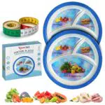 Raaz365 Portion Control Plate for Healthy Diet with 3 Portions Melamine Plate Divided Plate - Blue Color