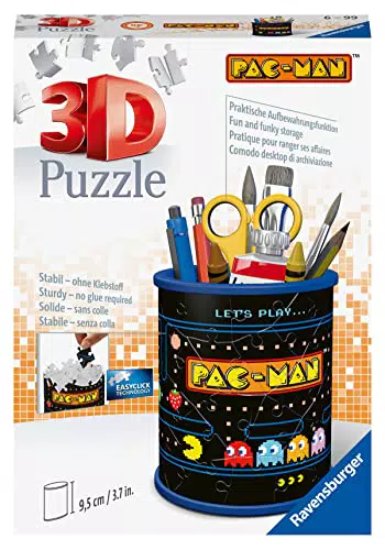 Ravensburger 3D Puzzle 11276 - Utensilo Pac-Man - 54 Teile - Stiftehalter für Pac-Man Fans ab 6 Jahren