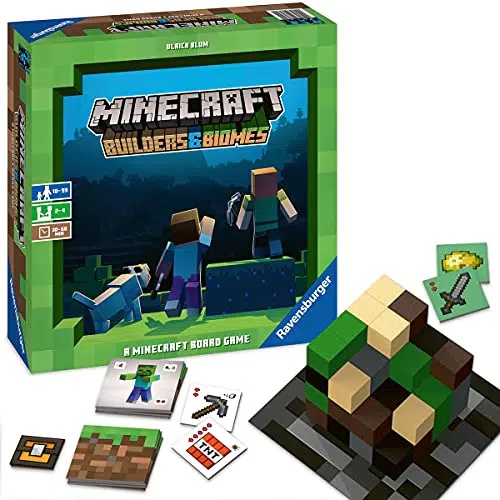 Ravensburger Familienspiel 26132 - Minecraft Builders & Biomes - Gesellschaftsspiel für Kinder und Erwachsene