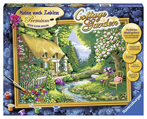 Ravensburger Malen nach Zahlen 28843 CreArt - Cottage Garden - Für Erwachsene und Kinder ab 14 Jahren