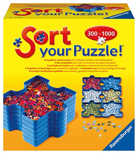 Ravensburger Sort your Puzzle - 6 stapelbare Puzzle-Sortierschalen zum einfachen Sortieren und Aufbewahren von Puzzleteilen