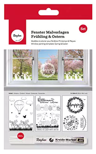 Rayher 70037000 Malvorlagen für Fensterdeko mit Kreidemarker