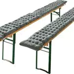 REDBEST Bierbank-Auflage, Sitzauflage Bierzeltgarnitur gepolstert 2er-Pack grau Größe 25x220 cm - strapazierstark und langlebig