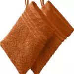 REDBEST Waschhandschuh, Waschlappen New York 2er- Pack Mandarine Größe 15x21 cm - leichte