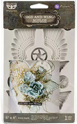 Redesign With Prima Redesign Decor Moulds 5"x8"x8mmMould Cogs and Wings Crafting Resin Molds for air Dry Clay DIY Projects Funiture Dresser