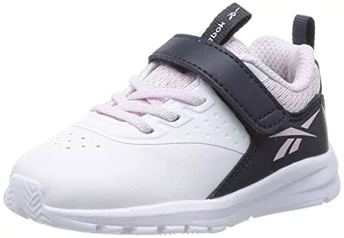 Reebok Rush Runner 4.0 Sneaker, Footwear White/Pixel Pink/Vector Navy