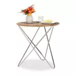 Relaxdays Beistelltisch rund, Couchtisch Holz Vintage Look