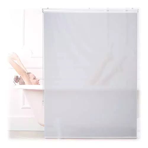 Relaxdays Duschrollo, 120x240 cm, Seilzugrollo für Dusche & Badewanne