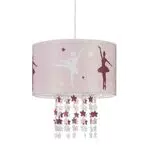 Relaxdays Hängelampe für Mädchen, Kinderlampe m. Ballerina Motiv