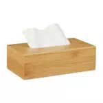 Relaxdays Kosmetiktücherbox Bambus, HBT: 8, 5 x 27