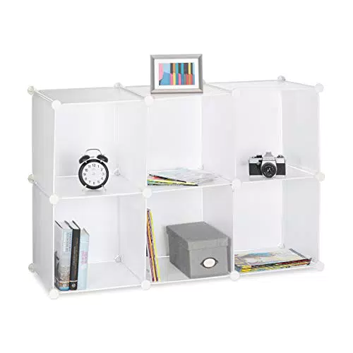 Relaxdays Regalsystem mit 6 Fächern, Standregal offen