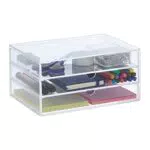 Relaxdays Schubladenbox Acryl, HBT: 11, 5 x 23, 5 x 16