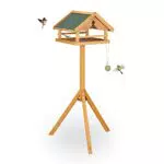 Relaxdays Vogelfutterhaus mit Ständer, groß, wetterfestes Dach