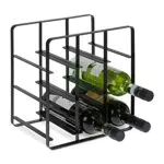 Relaxdays Weinregal Metall, 9 Flaschen, Weinhalter, HBT 30