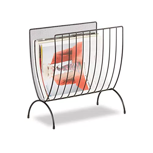 Relaxdays Zeitungsständer Metall, Zeitungshalter stehend