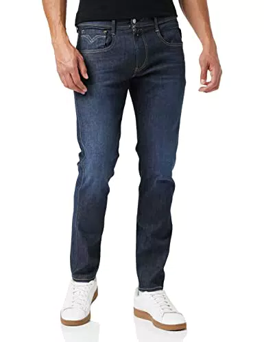 Replay Herren anbass hyperflex re-used Jeans, 007 Dark Blue