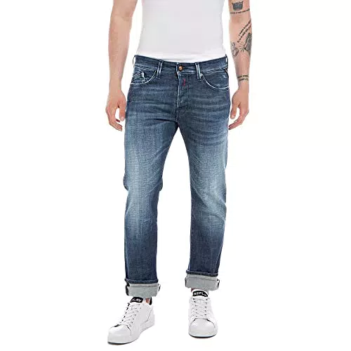 Replay Herren Jeans Waitom Regular-Fit aus Komfort Denim