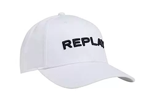 Replay Unisex Baseball Cap mit Logo, Weiß, Onesize
