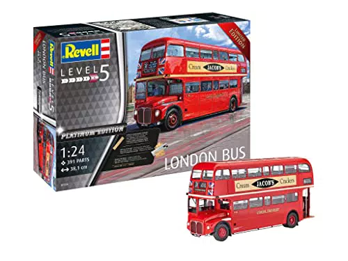REVELL 07720 originalgetreuer Modellbausatz des London Bus Level 5 im Maßstab 1:24 für Experten