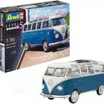 Revell Revell_07009 Modellbausatz Auto 1:16 - Volkswagen VW T1 Bulli Samba Bus im Maßstab 1:16