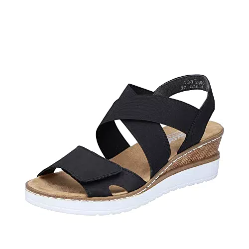 Rieker Damen V38g8 Sandale, Black V38g8 00