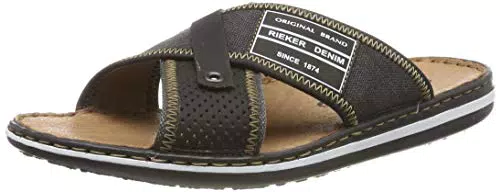 Rieker Herren 21064-01 Pantoletten, Schwarz
