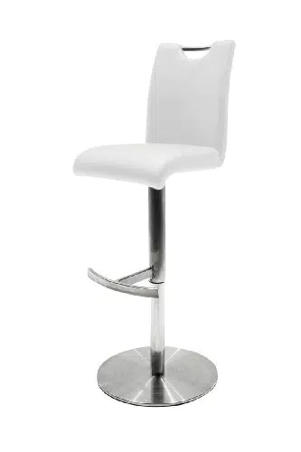 Robas Lund Barstuhl Weiß 360°drehbar mit Kunstlederbezug