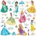 Roommates 21990 - Disney Prinzessinnen Wandtattoos/Sticker mit Glitzer
