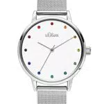 s.Oliver Damen Analog Quarz Uhr mit Edelstahl Armband SO-3780-MQ