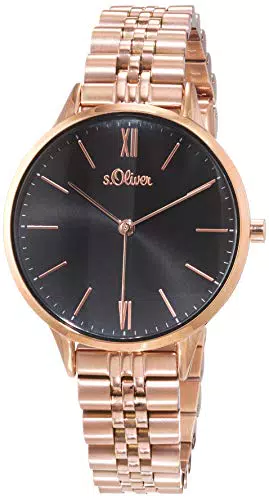 s.Oliver Damen Analog Quarz Uhr mit Edelstahl Armband SO-4212-MQ